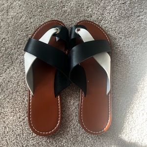 Brand new with box black & white sandals